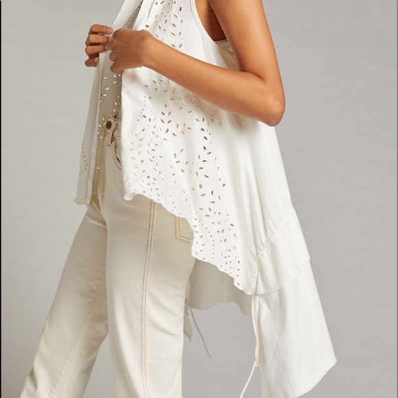 Anthropologie | Eyelet Buttondown Blouse | M/L - Picture 6 of 10